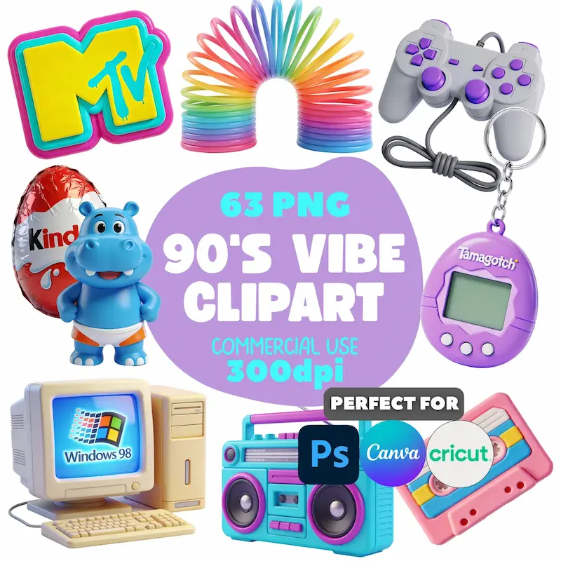 Клипарт в стиле 90-х PNG, Ретро Y2K иконки, Пиксельные сердечки
