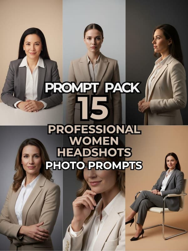 15 Women Headshot Professional Prompts