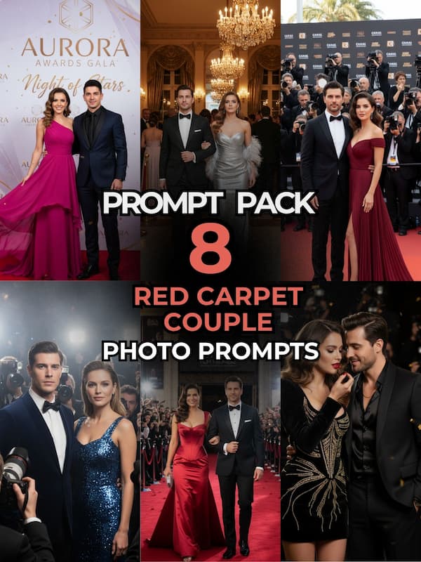 8 Red Carpet Couple AI Photo Prompts