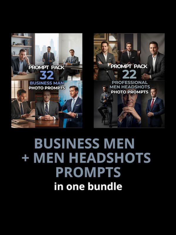 Business Men + Men Headshots Prompts — Complete Bundle