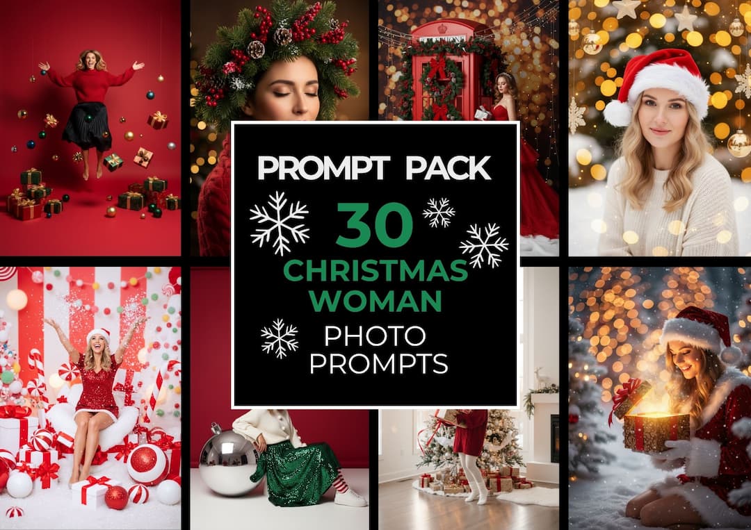 30 Christmas Woman Photo Prompts
